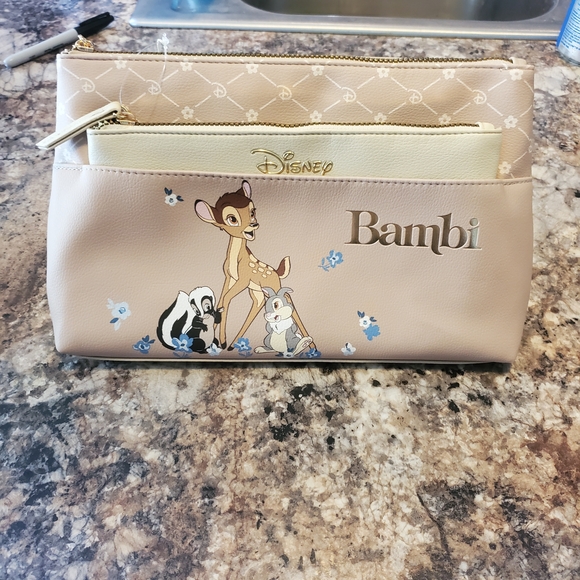 Retired PRIMARK Disney Bambi Beige and Cream Pouch - Picture 1 of 4